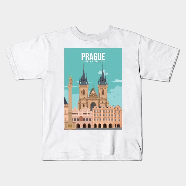 Staromestske namesti old town square czech praha prague Kids T-Shirt by creative.z
